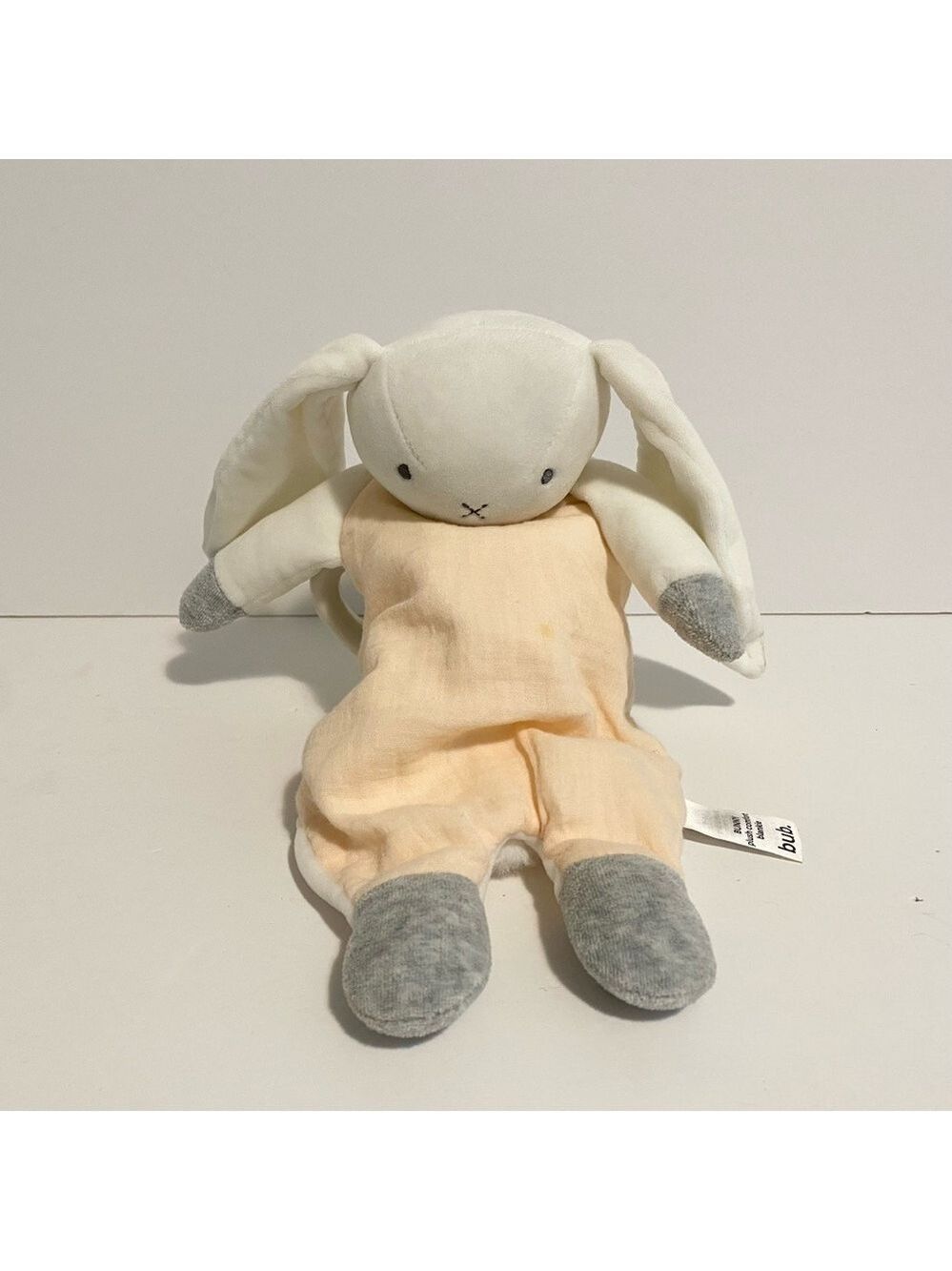 Bub Bunny Comforter Security Blanket Plush Baby Sleep Toy Linen Laying Flat